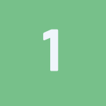 1 number one green white