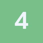 4 number 4 green white
