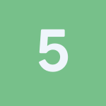 5 number 5 green white