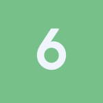 6 number 6 green white